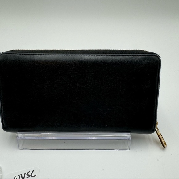 YSL-Authentic-Black Lambskin Long Wallet Zippy - Vintage - Picture 10 of 14